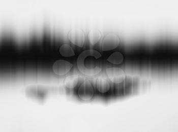 Horizontal black and white motion blur abstract forest with reflection background