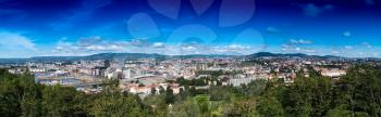 Wide panorama of  Oslo city background hd