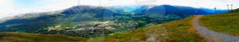 Micro toy panorama of  Oppdal city background hd