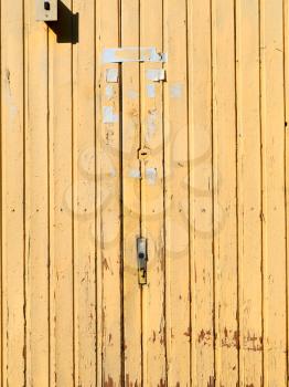 Yellow closed vintage door object background