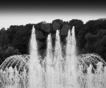 Fountain stream city park background