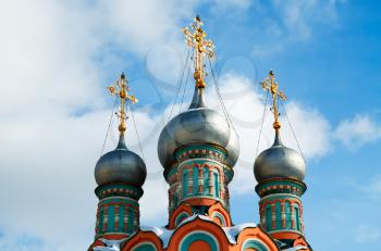 Domes of orthodox Russian temple background hd