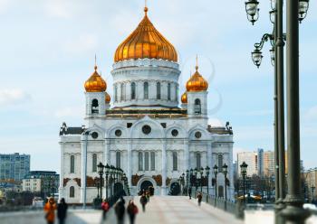 Cathedral of Christ the Saviour with lamp post background hd