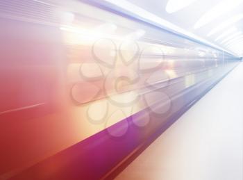 Diagonal speeding train motion blur background