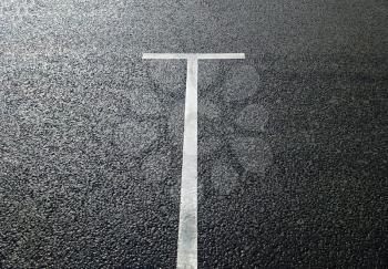 Separation marking line on highway texture background
