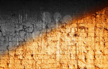 Sunset light of ray on vintage street wall background