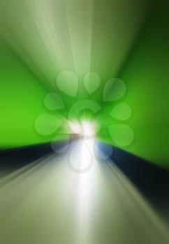 Vertical radial green motion blur background