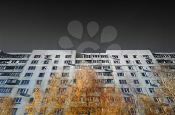 Moscow suburbs realty during autumn season background