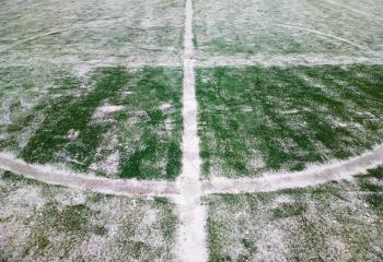 Football playground after the snowstorm background