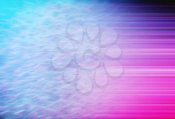 Pink and blue motion blur lines and particles background