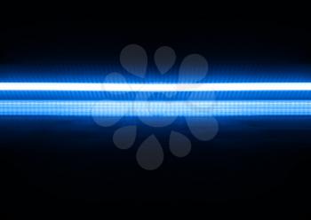 Horizontal blue neon line illustration background