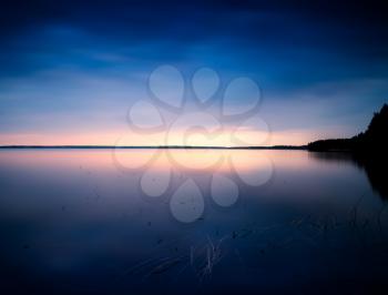 Sunset at nothern lake
