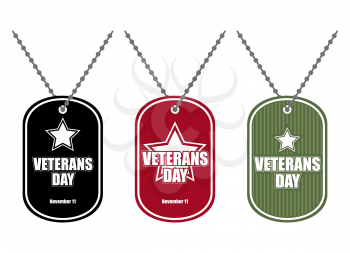 Set army badge. Soldier medallions of different colors. Logo for Veterans Day. National American holiday of November 11.