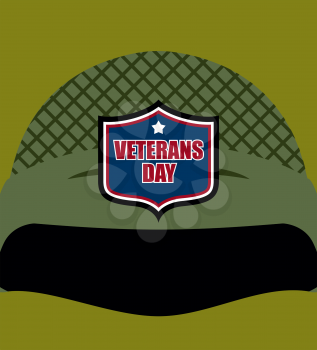 Patriot day. Emblem on  soldiers helmet. Military helmet. Traditional celebration of America.