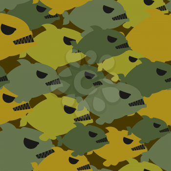 Army military camouflage from Piranha. Protective texture for soldiers clothing from evil sea fish.
