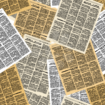Newspaper seamless pattern. Vector background of pages of vintage magazines. Ornament from old pages
