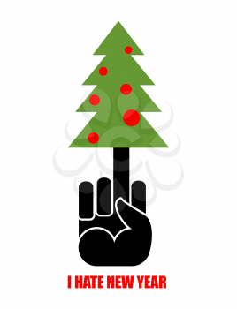 Fuck and Christmas tree. I hate new year. Christmas tree on your finger. Logo for bullies and thugs.
