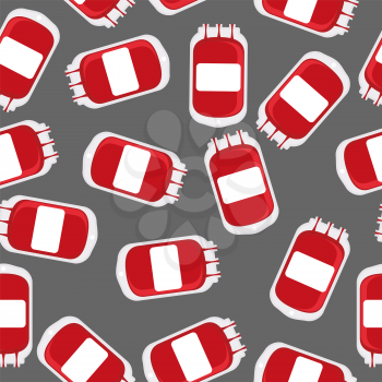 Blood bag seamless pattern. Blood transfusion background vector.