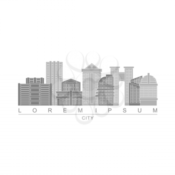 Logo skyscrapers of metropolis. City with high buildings. Logo for construction company
