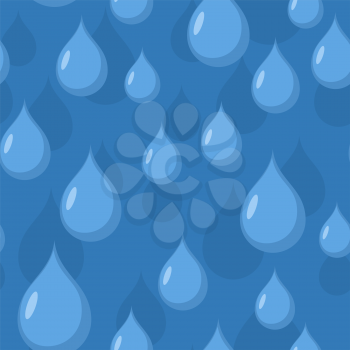 Rain seamless pattern. Vector background of Blue water drops.
