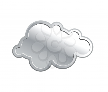 Metallic cloud. Iron sky on a white background. Vector illustration. Reliable preservation information
