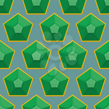 Emerald seamless pattern. Vector background of green gems.
