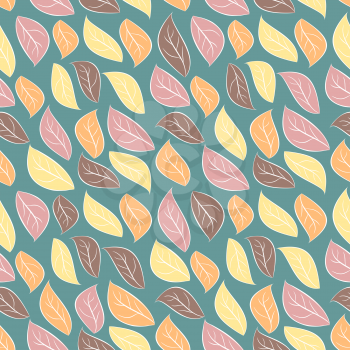 Seamless background of autumn foliage. Pale leaves seamless pattern. Vintage ornament
