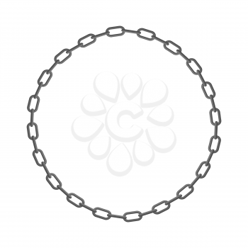 Iron chain. Circle frame of  rings of chain. Vector illustration.
