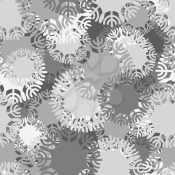 Army texture of snow. Protective camouflage of snowflakes. Vector seamless pattern for soldiers