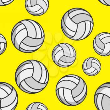 Volleyball seamless pattern. Sports accessory ornament. Volleyball background. Texture for sports team game with  ball
