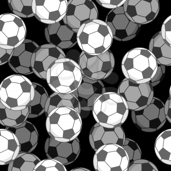 Football ball 3d seamless pattern. Sports accessory ornament. Soccer volume background. Texture for sports team game with ball
