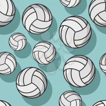 Volleyball seamless pattern. Sports accessory ornament. Volleyball background. Texture for sports team game with  ball
