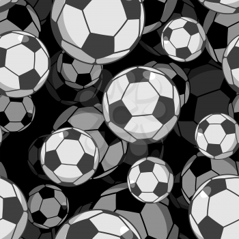 Football ball 3d seamless pattern. Sports accessory ornament. Soccer volume background. Texture for sports team game with ball
