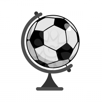 Soccer ball Globe. World game. Sports accessory as earth sphere. Scope football game
