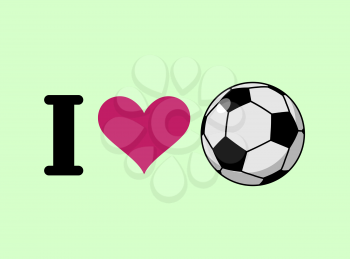 I love soccer. Heart and ball. Logo for sports fans of football
