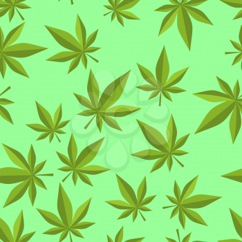 Cannabis seamless pattern. marijuana texture. ganja ornament. Narcotic plants background
