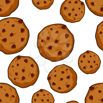 Cookies seamless pattern. pastry background. Food ornament. Sweet biscuits texture
