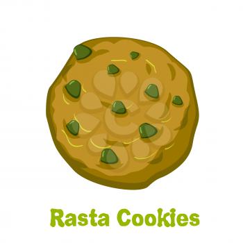 Rasta cookie. Marijuana and biscuit. Reggie food. Narcotic sweets. Jamaican Sweets. Rastafarians treat
