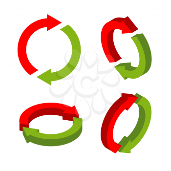 Sign exchange isometric. swap green and red arrows. metathesis icon. Interchange symbol
