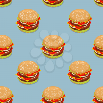 Burger pattern. Sandwich of patties and cut roll. fast food background. Fresh juicy Hamburger texture. Ingredients: minced steak and onions, cheese and tomatoes


