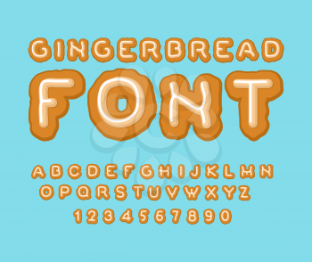 Gingerbread font. Christmas cookie Alphabet . Mint Cookies ABC. Baked letters. Edible typography. Food lettering
