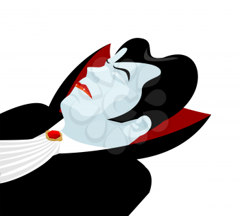 Dracula sleep. Count Dracula on white background
