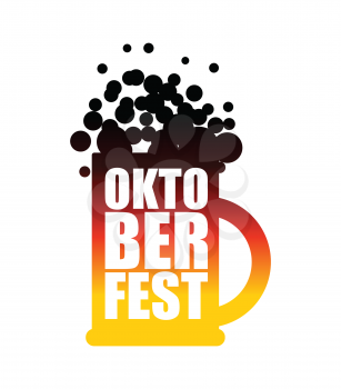 Oktoberfest beer mug Typographic. National Holiday in Germany
