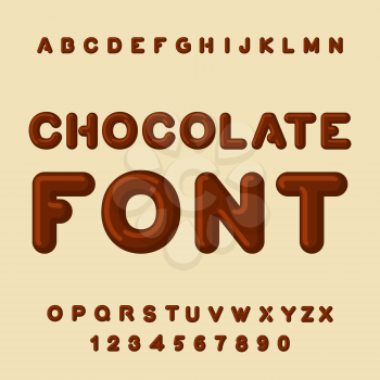 Chocolate font. Dessert ABC. Sweet alphabet. Brown letter. confection letterinng
