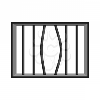 Prison grill isolated. Window in prison with bars. Jail break
