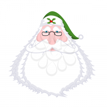 Santa Claus Ireland Daidi na Nollag Irish language. Christmas old man in green hat. Sprig of mistletoe on cap. Great Irish Santa (Daddy of Christmas). Traditional New Year grandfather