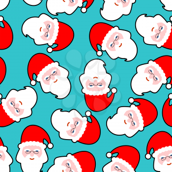 Sanat Claus seamless pattern. Christmas background. New Year texture. Xmas ornament
