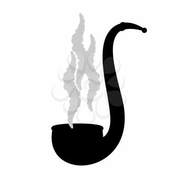 Pipe and smoke sign. Couples smoke from brier. Symbol for ancient smoker