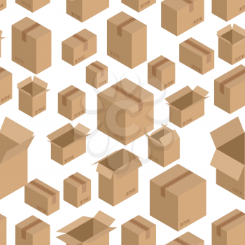 Cardboard box seamless pattern. Paper packaging background
