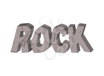 Rock. Lettering of stones. Letters from crag